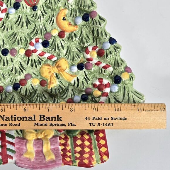 Vtg Christopher Radko Holiday Celebrations Tree Cookie Platter Christmas - Picture 4 of 5